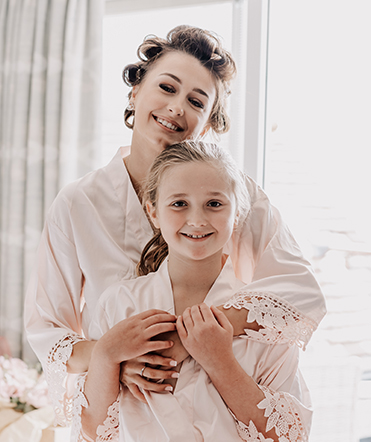 hair styled for bridesmaids